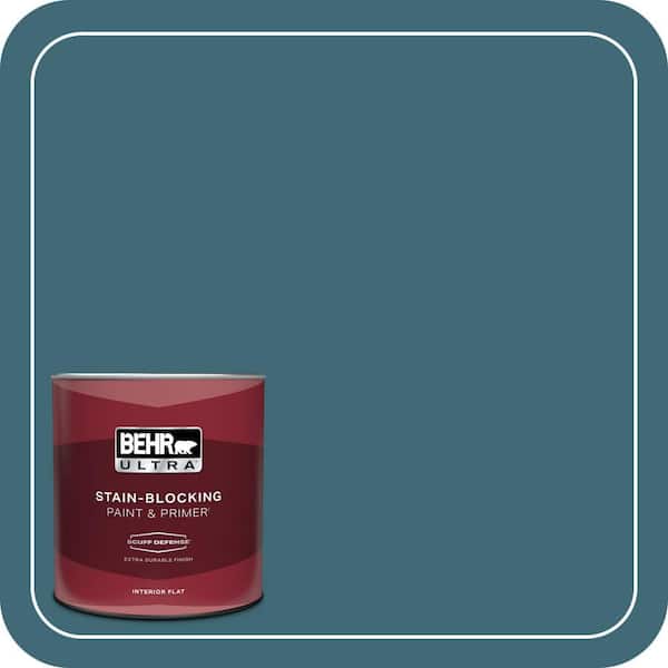 BEHR ULTRA 1 qt. #PMD-45 Teal Mosaic Extra Durable Flat Interior Paint & Primer
