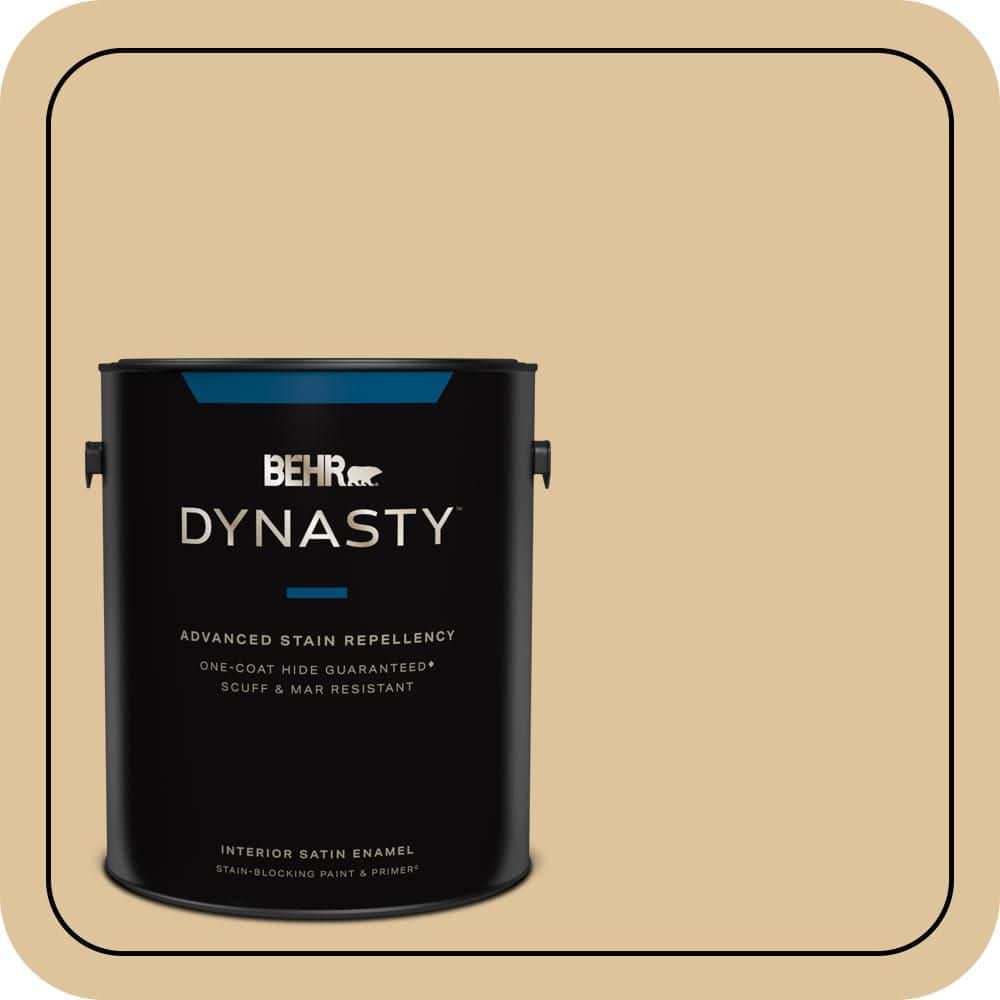 1 gal. #S300-3 Almond Cookie Satin Enamel Interior Stain-Blocking Paint and Primer price history on PriceWatchPro