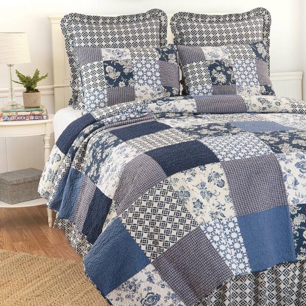 C & F Home 3-Piece Blue King Quilt Set