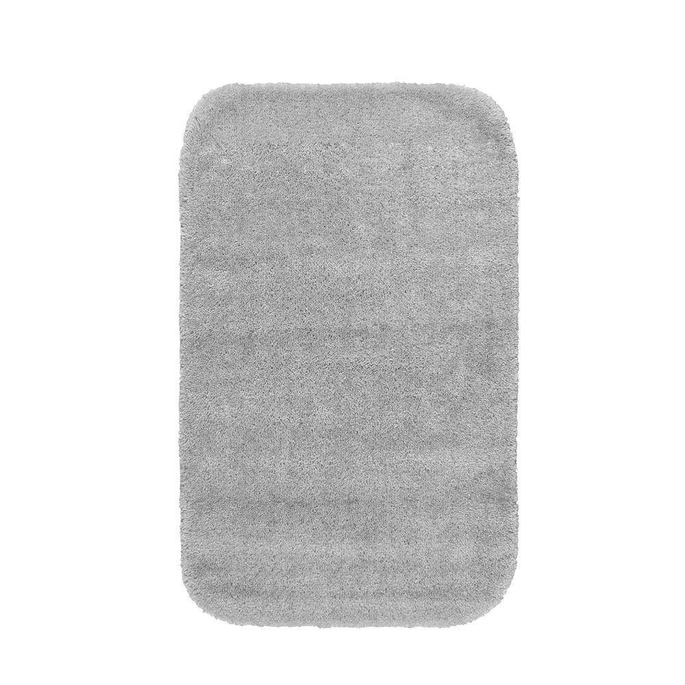 Garland Rug Traditional Platinum Gray 24 in. x 40 in. Washable Bathroom