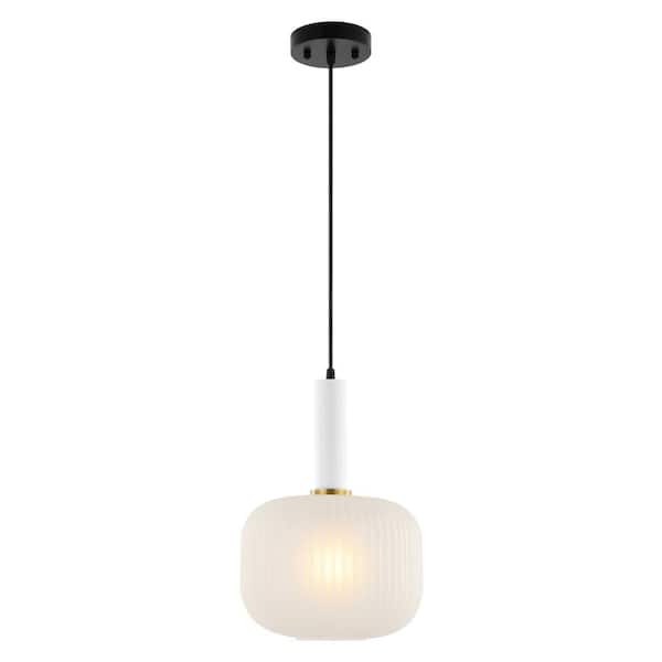 SAFAVIEH Naois 4-Watt 1-Light Clear Metal Pendant Light with Glass Shade