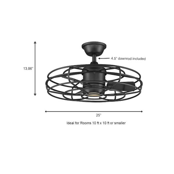 Heritage Point 25 in. Indoor/Covered Outdoor Galvanized Fandelier Ceiling Fan with Integrated LED and Remote Included
