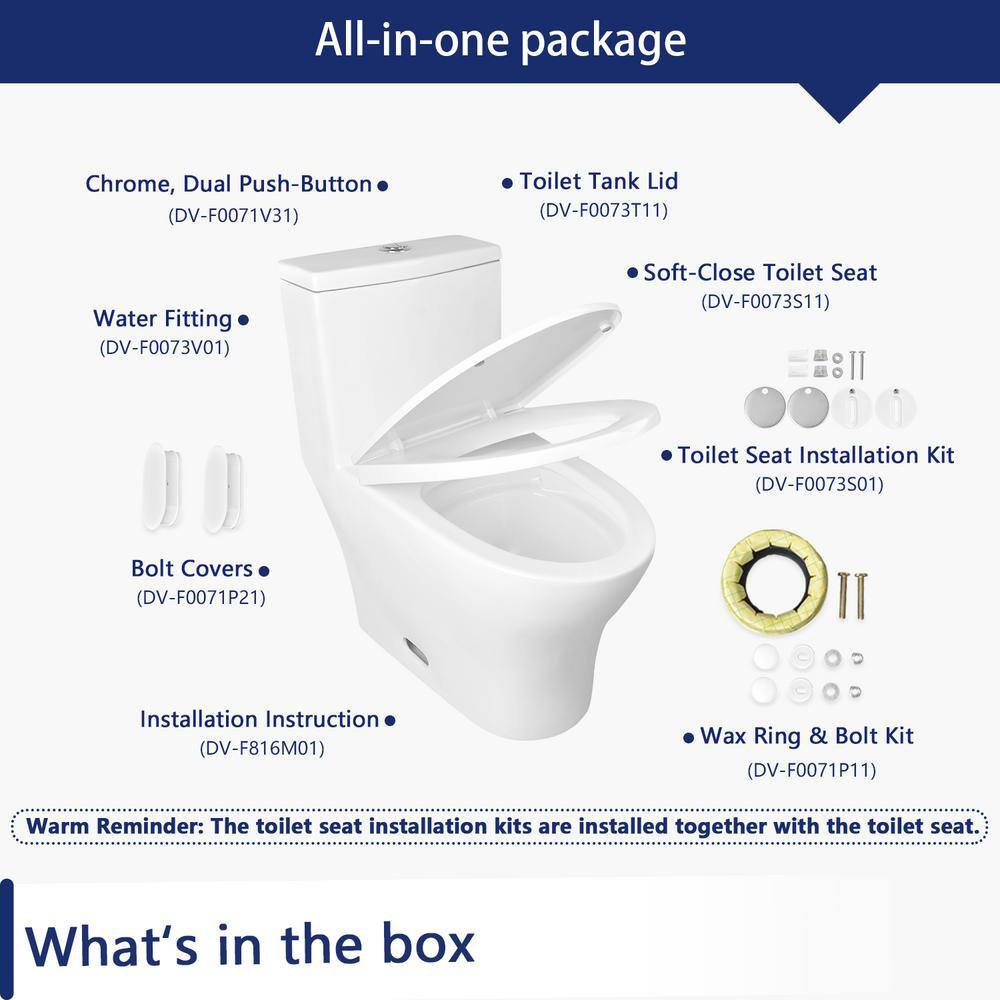 Ally White Ceramic Dual-Flush Elongated One-Piece Toilet