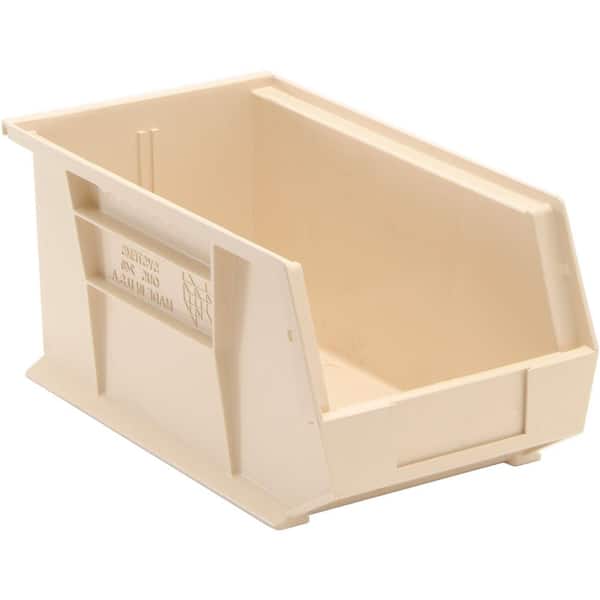 Ultra Series 7.38 qt. Stack and Hang Bin in Ivory (12-Pack)