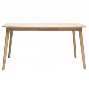 Nyala Natural Oak Finish Manufactured Wood 4 Legs Dining Table Seats 4