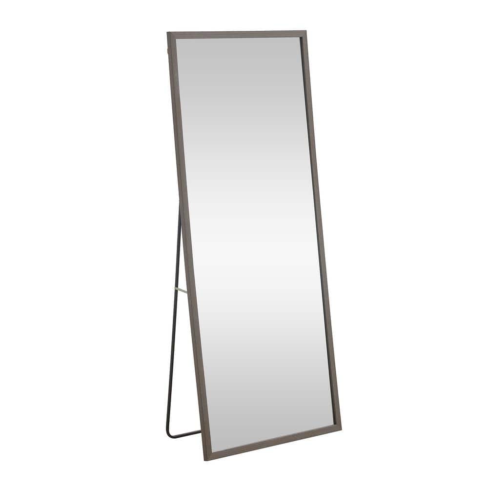 Gray 31.4 in. W x 71 in. H Rectangle Wood Full Length Mirror, Bedroom Foyer