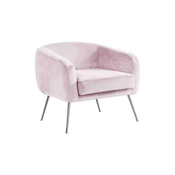 Best Master Furniture Milton Velour Modern Accent Chair, Pink