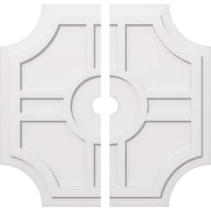 1 in. P X 11-1/4 in. C X 34 in. OD X 3 in. ID Haus Architectural Grade PVC Contemporary Ceiling Medallion, Two Piece