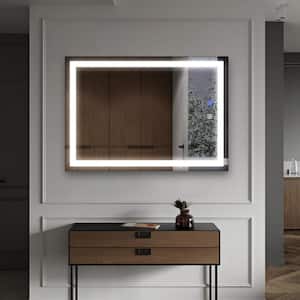 36 in. x 48 in. LED Modern Rectangle Frameless Decorative Mirror Wall Mounted Anti-Fog and Dimmer Touch Sensor