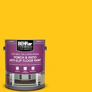1 gal. #P300-7 Unmellow Yellow Textured Low-Lustre Enamel Interior/Exterior Porch and Patio Anti-Slip Floor Paint