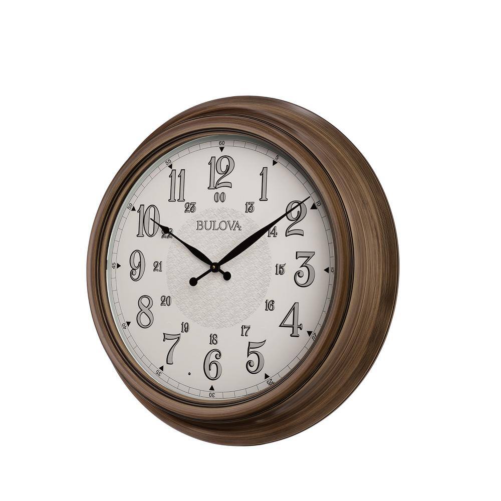 Bulova 24 In. H X 24 In. W Indoor Outdoor Wall Clock With Metal Case ...