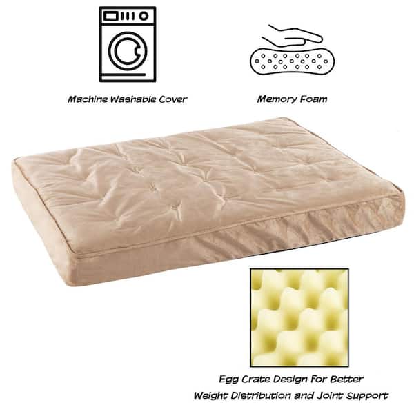 Petmaker Small Tan Egg Crate Memory Foam Orthopedic Pet Bed
