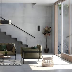 6'' LED Square Cylinder Collection Black Modern Outdoor Wall Lantern Light