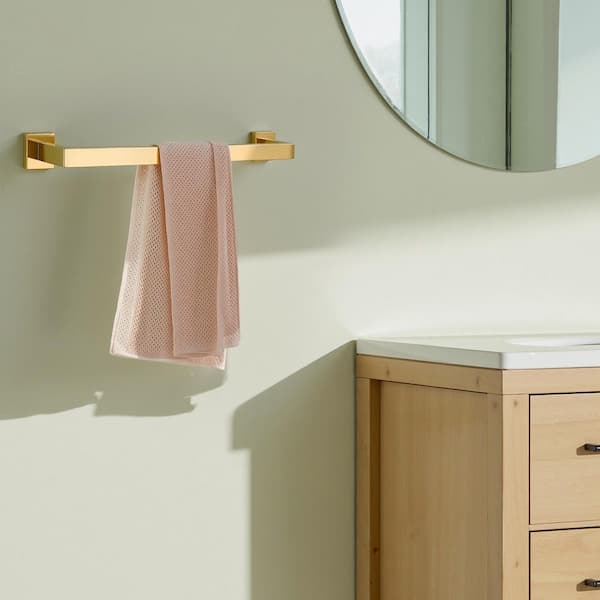 Towel Bar Wall Mounted In Gold Bathroom