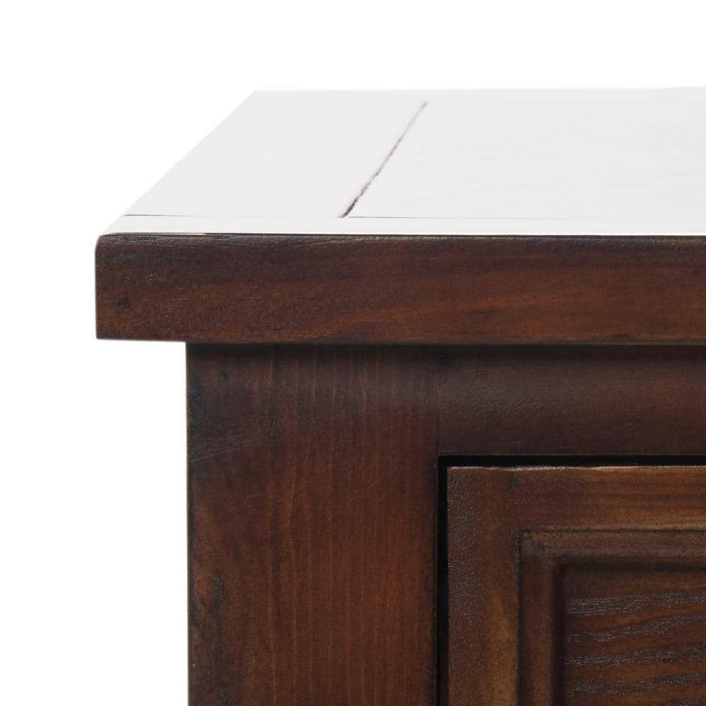 Transitional Sepia Brown Wood Coffee Table with 3 Drawers