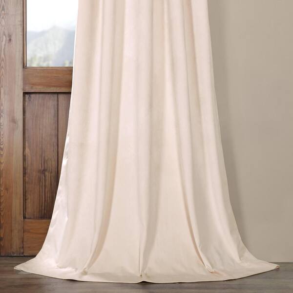 Exclusive Fabrics & Furnishings Alabaster Beige Velvet Pinch Pleat