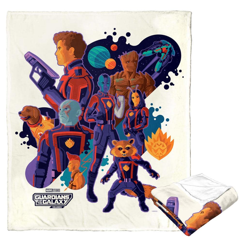 Marvel Guardians of the Galaxy 3 Galactic Pop Art Silk Touch Multi-Colored Throw