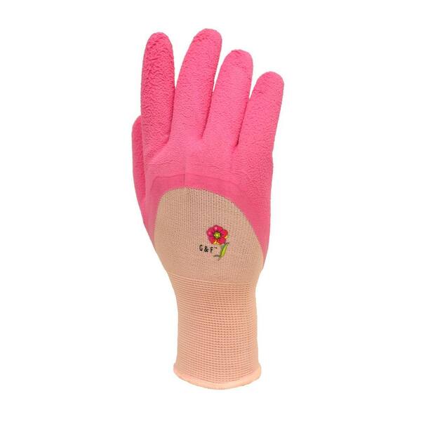 G & F 2030 Women Garden Gloves MicroFoam Nylon Latex Coating Texture Grip 3 Pair 