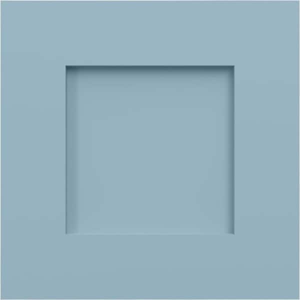12-in W x 12-in H True Fit PVC Flat Panel Shutters Sample, Peaceful Blue