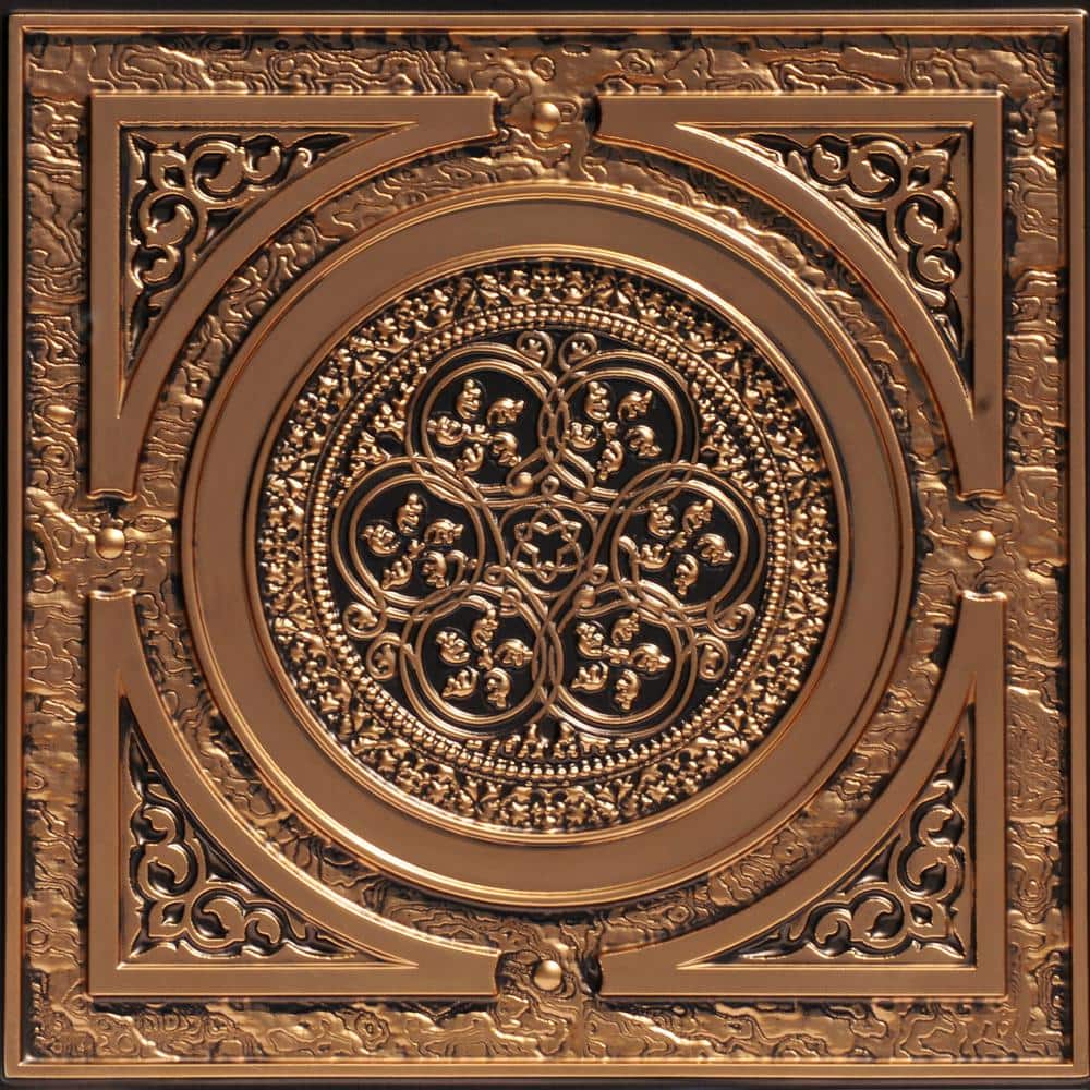 Steampunk Antique Gold 2 ft. x 2 ft. PVC Glue-up or Lay-in Faux Tin Ceiling Tile (40 sq. ft. /Case) price history on PriceWatchPro