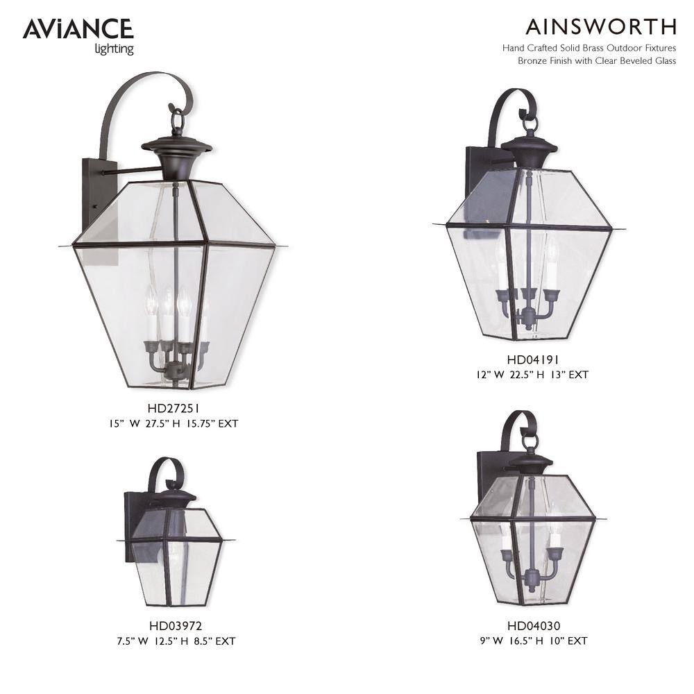 Charleston Elegance Bronze Outdoor Wall Lantern with Clear Beveled Glass