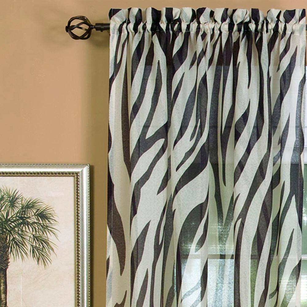 Kenya Black and White Animal Print Ground Length Drapes