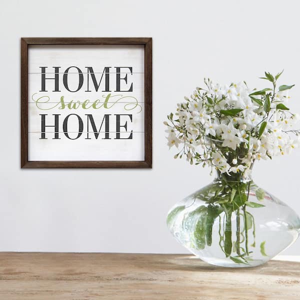 Stratton Home Decor Indoor 16 in. x 16 in. Home Sweet Home Decorative Sign