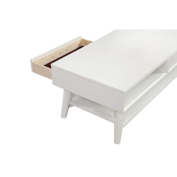 HomeRoots 48 in. Gold Rectangle Solid Manufactured Wood Coffee Table