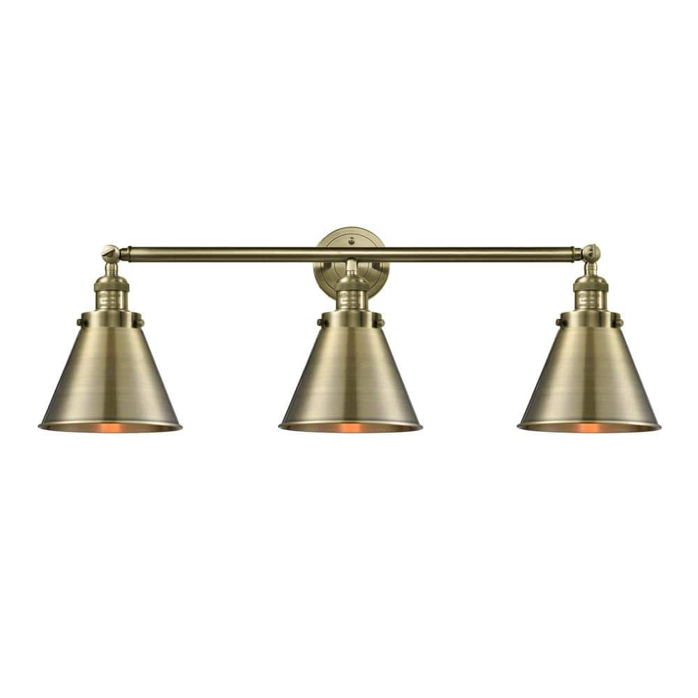 Innovations Appalachian 32 in. 3-Light Antique Brass Vanity Light with ...