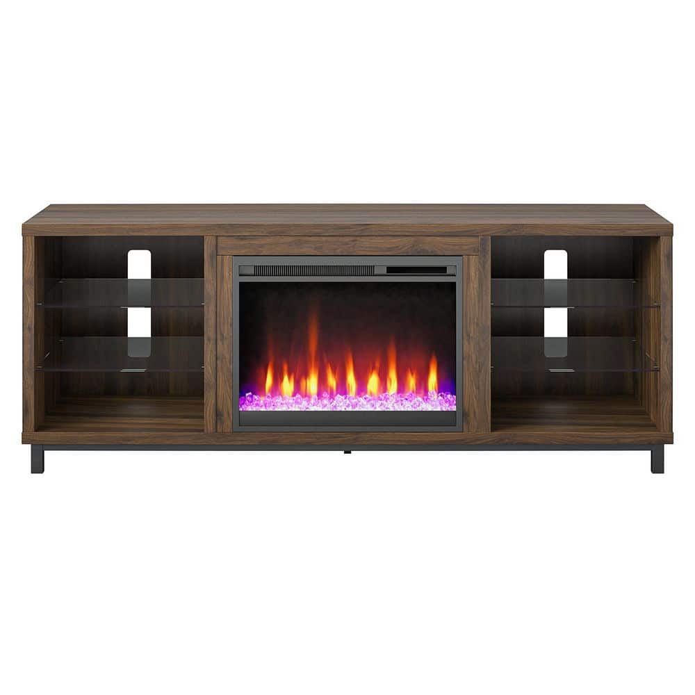 Lumina 64.75 in. Freestanding Electric Fireplace TV Stand in Walnut