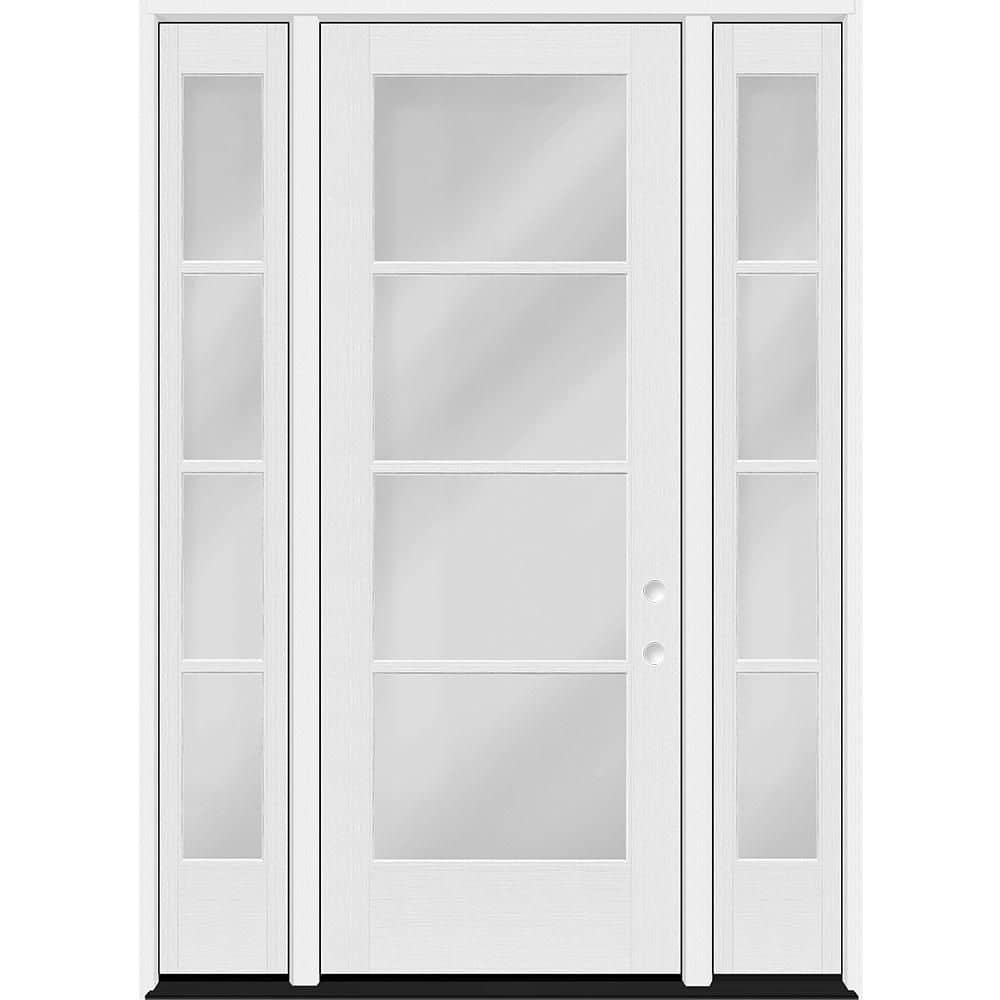 "Legacy 64 in. x 96 in. Icon 4L Modern ClearGlass LHIS Unfinished Fiberglass Prehung Front Door with 2-12"" SLs and 4""Jamb" price history on PriceWatchPro