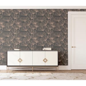 Harmony Dandelion Charcoal and Rose Gold Metallic Paste the Paper Wet Removable Wallpaper