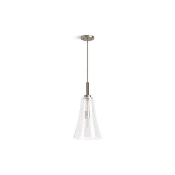 Simplice 10 in. 1-Light Brushed Nickel Shaded Pendant