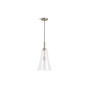 Simplice 10 in. 1-Light Brushed Nickel Shaded Pendant