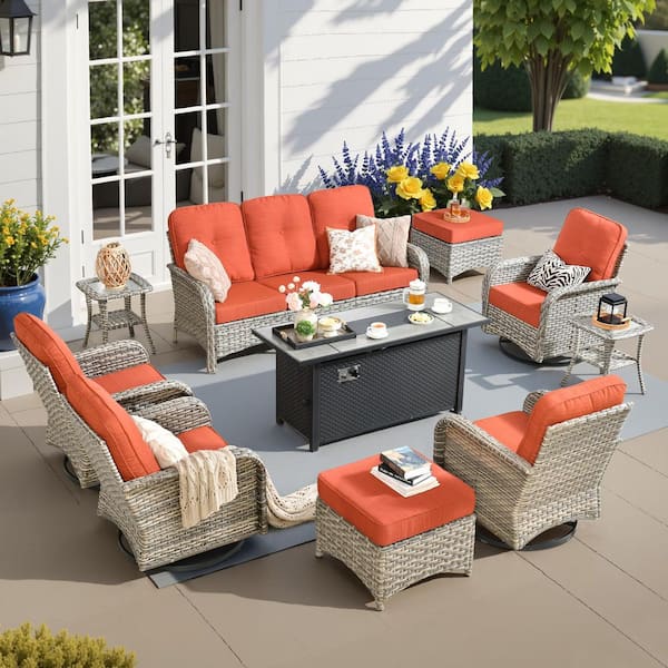 HOOOWOOO Wicker Outdoor Patio Sofa