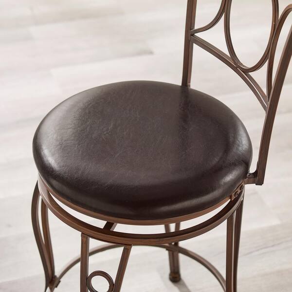 Linon Circles Back Counter Stool Brown