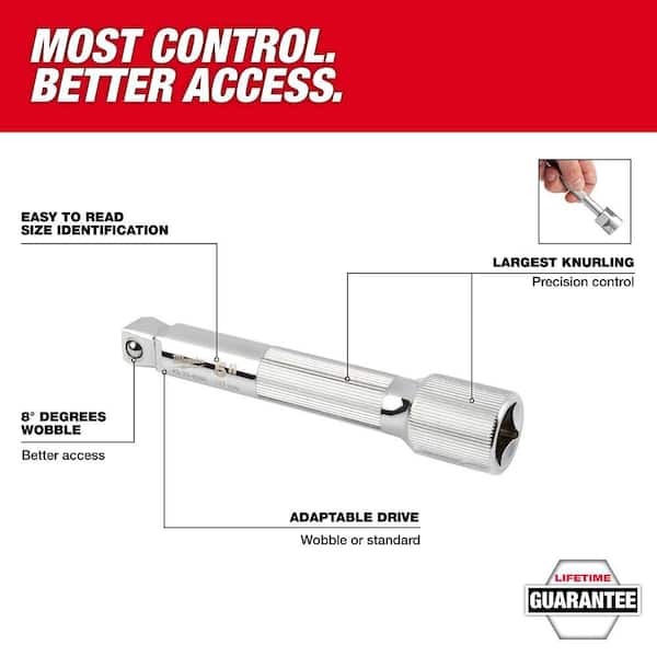 1/2 in. Drive Wobble Extension Set (3-Piece)