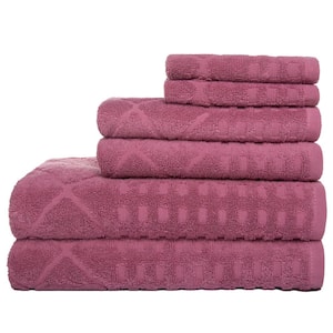 Heatherly 6-Piece Foxglove Textured Cotton Bath Towel Set