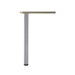 27 1/2 in. (700 mm) Gray Steel Round Table Leg with Leveling Glide