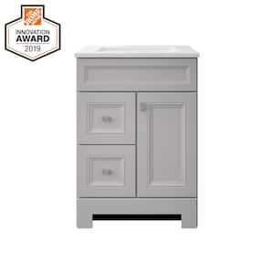 Sedgewood 24-1/2 in. Configurable Bath Vanity in Dove Gray with Solid Surface Top in Arctic with White Sink