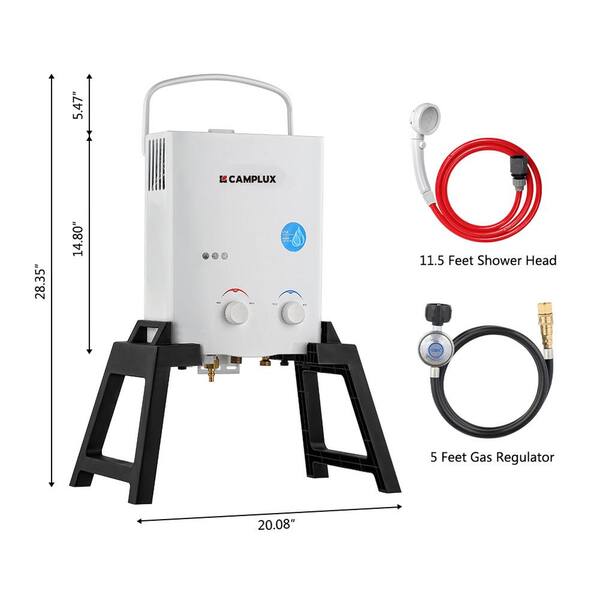 HOTAITAI Portable Propane Tankless Water Heater – 1.32 GPM, For Camping, RV, Outdoor Shower