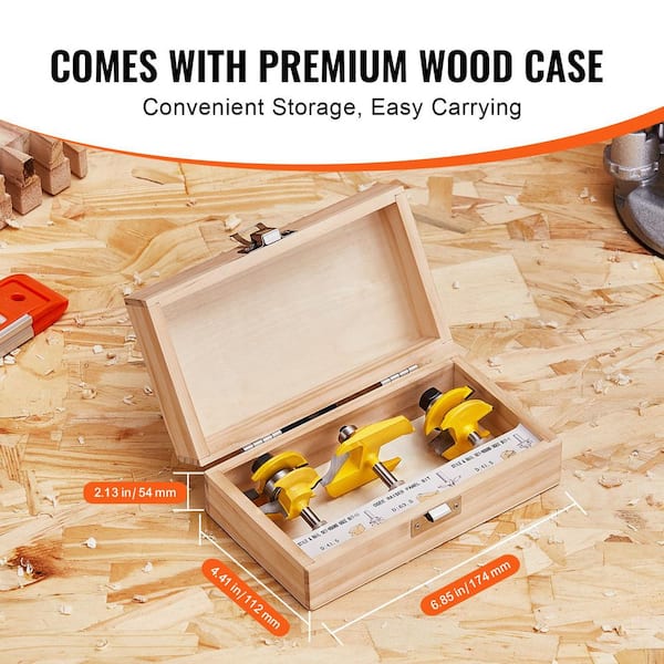 SKYSHALO Router Bits Set, Carbide Router Bit Kit with 1/4 in