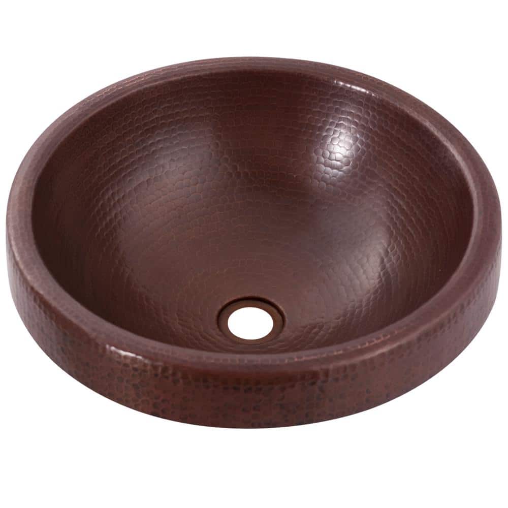 Granada 17'' Round Rustic Copper Bathroom Sink