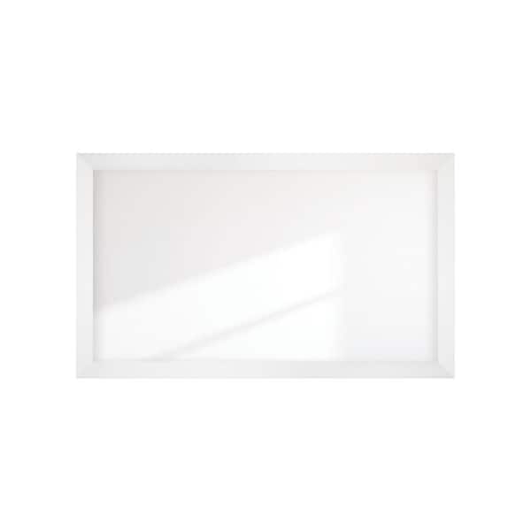 null 40 in. W x 67 in. H Pure White Wide Framed Wall Mirror