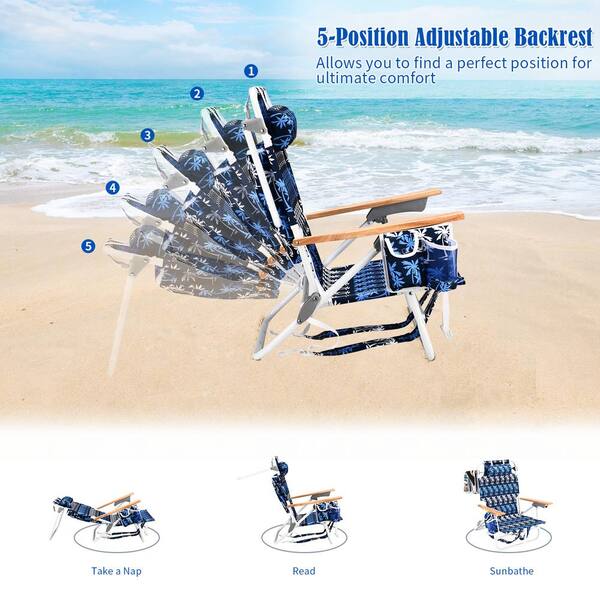 テーブル・チェア・ハンモック Backside Summit Design 2second2plate2 MEOOEM 1-Piece Folding Backpack Beach Chair, 5-Position