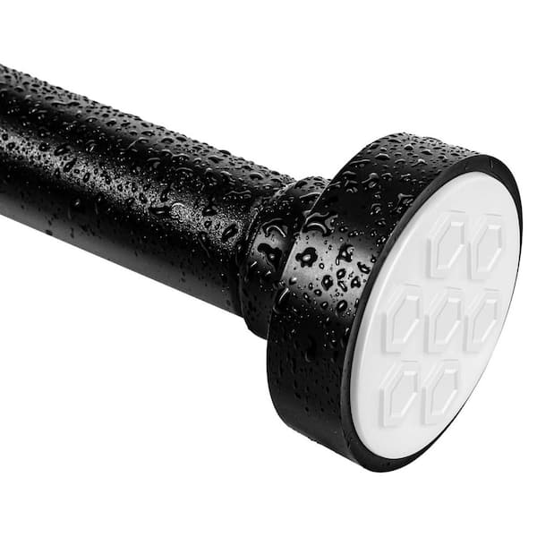 Unbranded 1-Pack Adjustable Spring Tension, 2.8 in. W x 17.50 in. L, Matte Black, No Drilling, Anti-Slip, Shower Curtain Liner