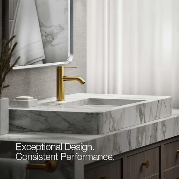 KOHLER Components Single Hole Single-Handle Bathroom Sink Bathroom Faucet in Vibrant Brushed Moderne Brass