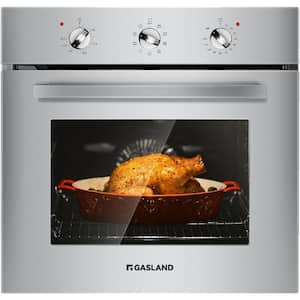 24 in. Built-In Single Electric Wall Oven with Rotisserie, 9 Cooking Modes, Mechanical Knob Control in Stainless-Steel