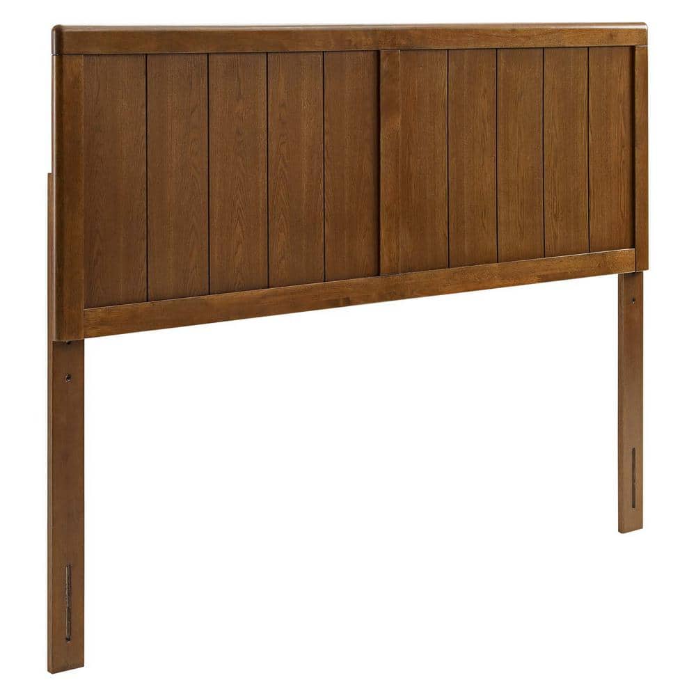Modway Robbie Queen Modern Rubberwood and MDF Headboard in Walnut