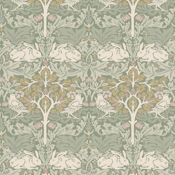 William Morris at Home Brother Rabbit Sage Wallpaper
